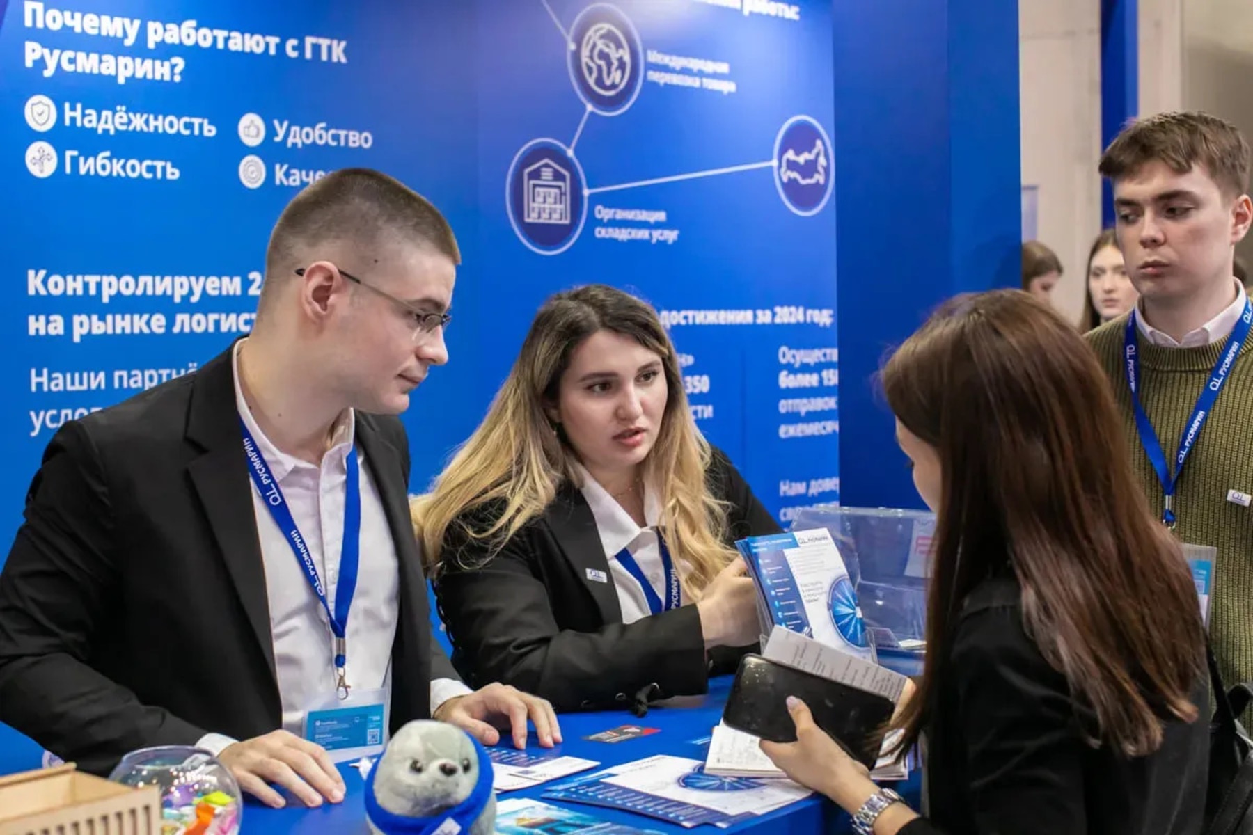 Modern exhibition stand welcoming business visitors